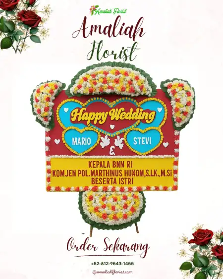 Papan Bunga Pernikahan Husein Sastranegara